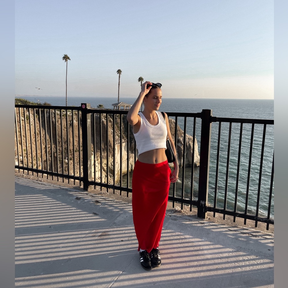 Anthropologie Tilda maxi skirt - red